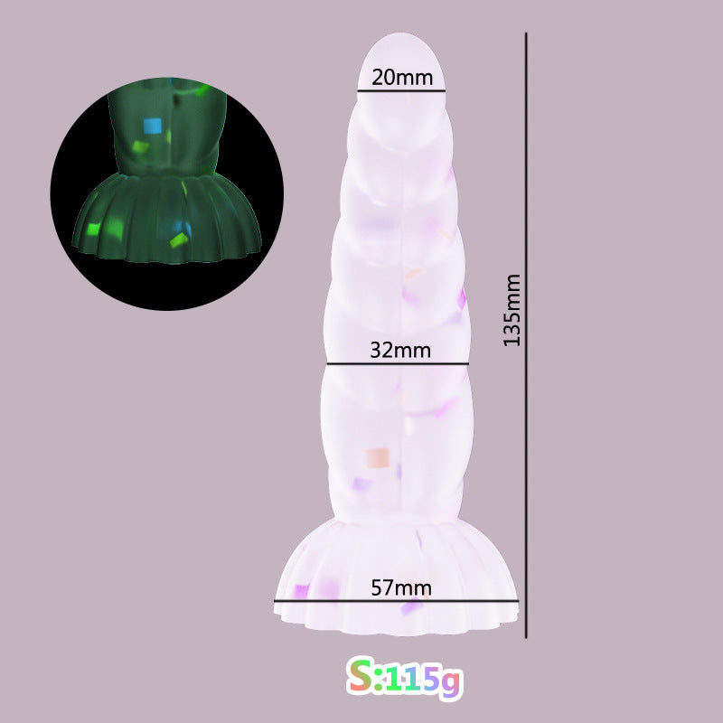 Japanese Style Women's Luminous Crystal Braided Irregular Anal Plug sm Sexy Adult Products Back Court Wear Jelly Dildo
