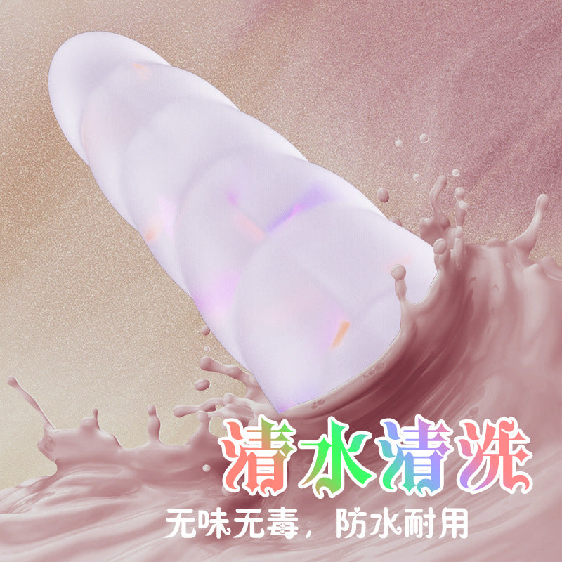 Japanese Style Women's Luminous Crystal Braided Irregular Anal Plug sm Sexy Adult Products Back Court Wear Jelly Dildo