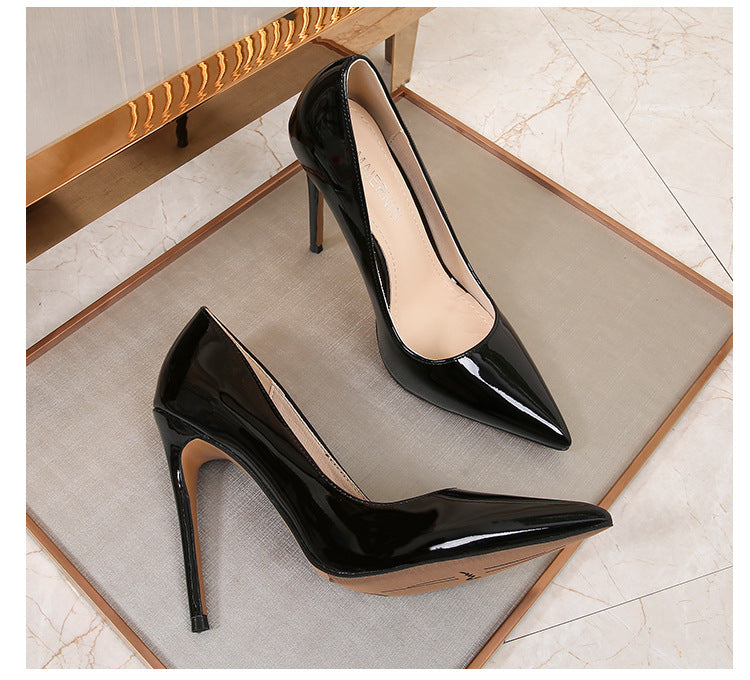 European and American Plus Size Pointed Toe12cm sissy High Heels Stiletto