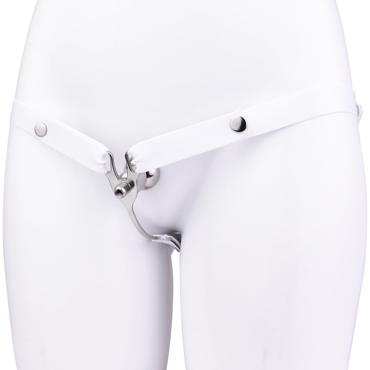 FRRK Imitation Penis Cage Metal Flat Chastity Lock Male Transvestite Penis Compression Restraint Curved Hook Patch Type Pot Lid Lock