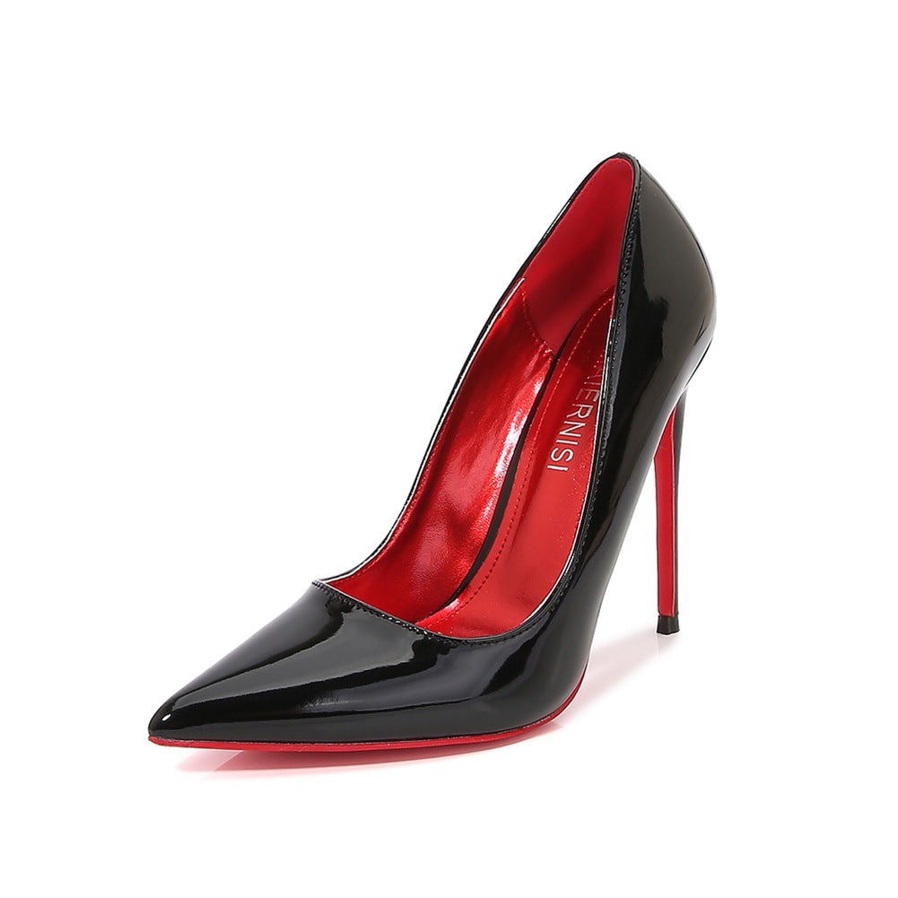 European and American Plus Size Pointed Toe12cm sissy High Heels Stiletto