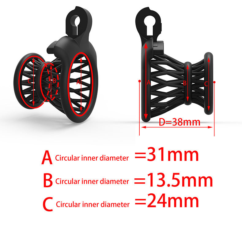 JSSMATE Nylon Negative Small Waist Fish Basket Chastity Lock Chastity Device