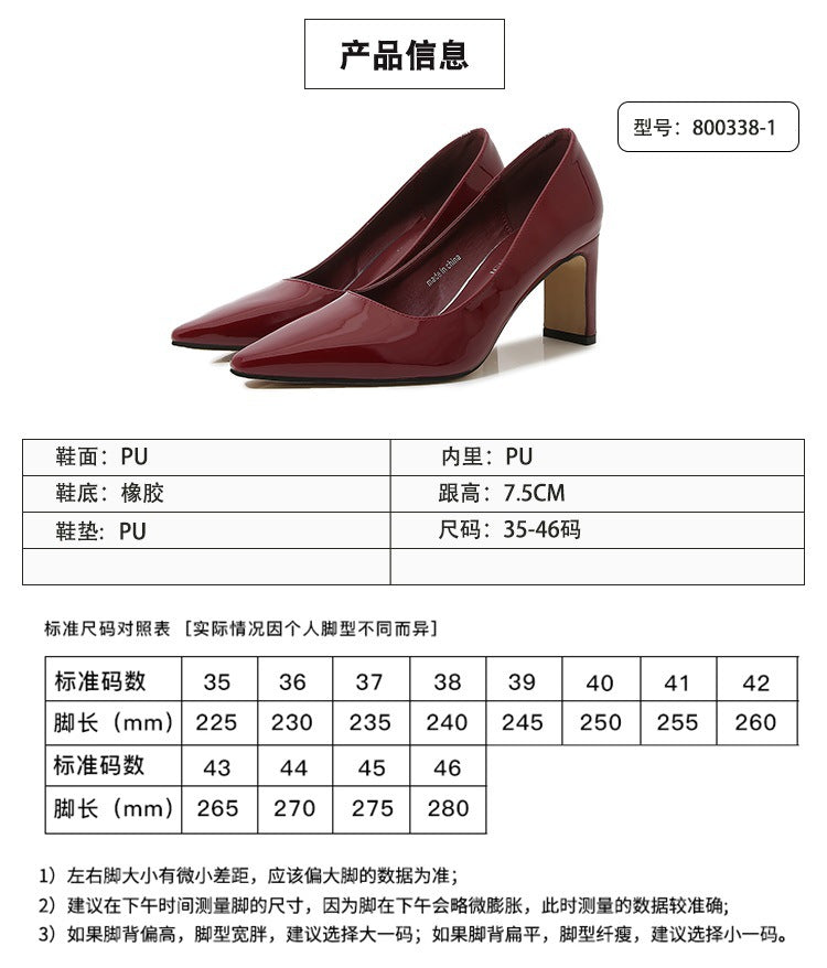 French Style Socialite Women's Single Shoes sissy Summer New Style Shallow Mouth Chunky Heel Women's Shoes High-End Elegant Versatile Mid-Heel Shoes