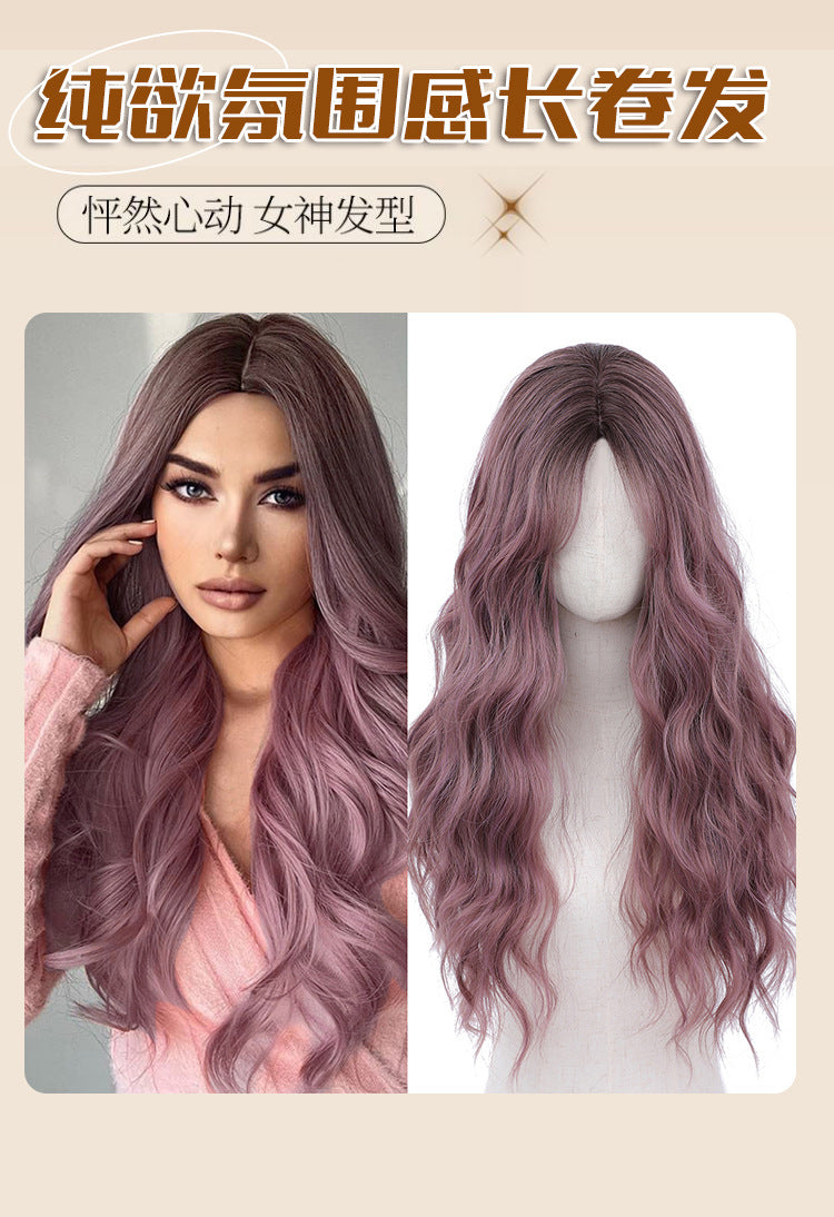 European and American Full Wig Cross-Border Amazon Women's Long Curly Water Wave Eight-Character Bangs lolita Wig Export