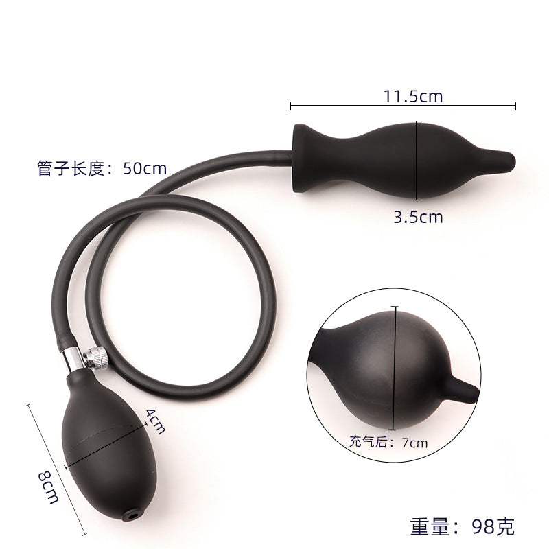 Inflatable Anal Plug Male Sex Toy Anal Masturbation Supplies Outdoor Chrysanthemum Anal Silicone Back Chamber Development Anal Expander