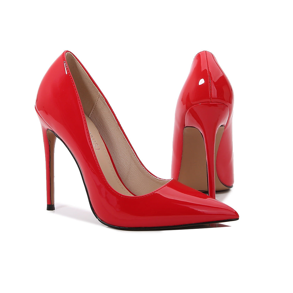 European and American Plus Size Pointed Toe12cm sissy High Heels Stiletto