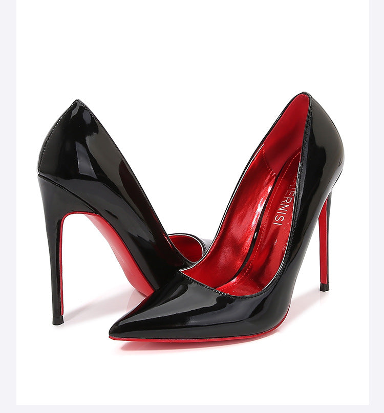 European and American Plus Size Pointed Toe12cm sissy High Heels Stiletto
