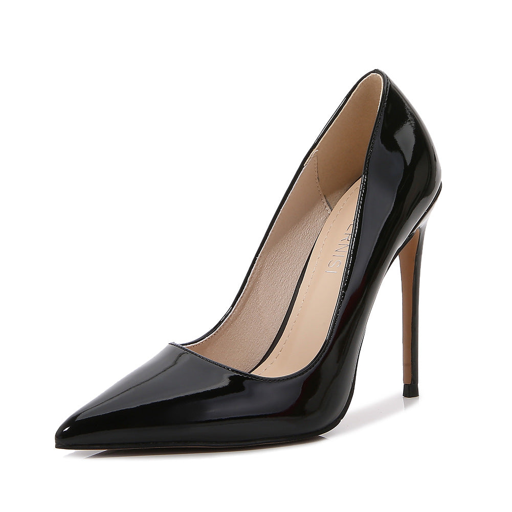 European and American Plus Size Pointed Toe12cm sissy High Heels Stiletto