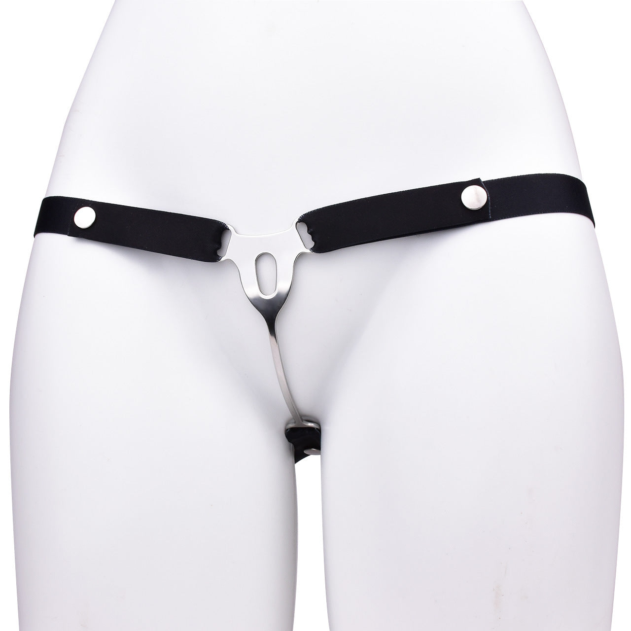FRRK Imitation Penis Cage Metal Flat Chastity Lock Male Transvestite Penis Compression Restraint Curved Hook Patch Type Pot Lid Lock