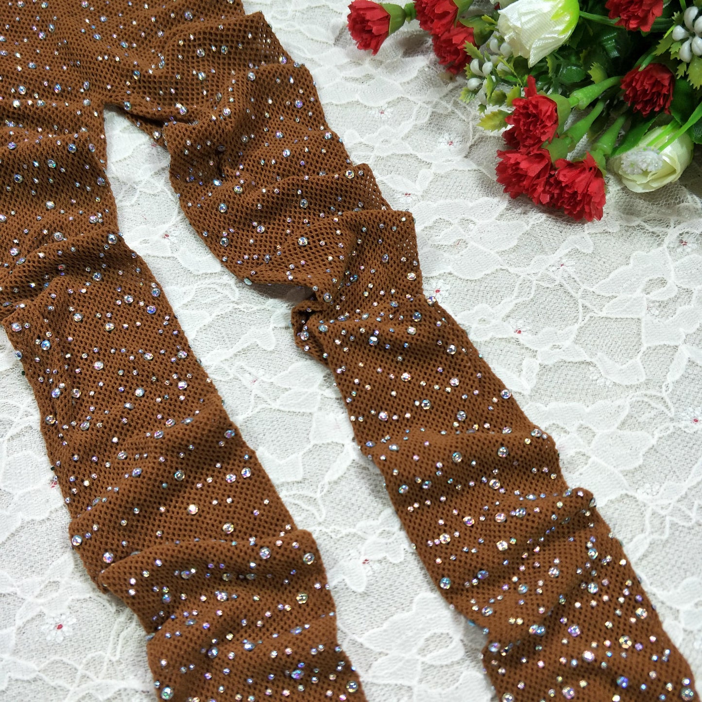 Sexy hot drill net socks, fishnet socks with drill mesh women's pantyhose sex hollow socks