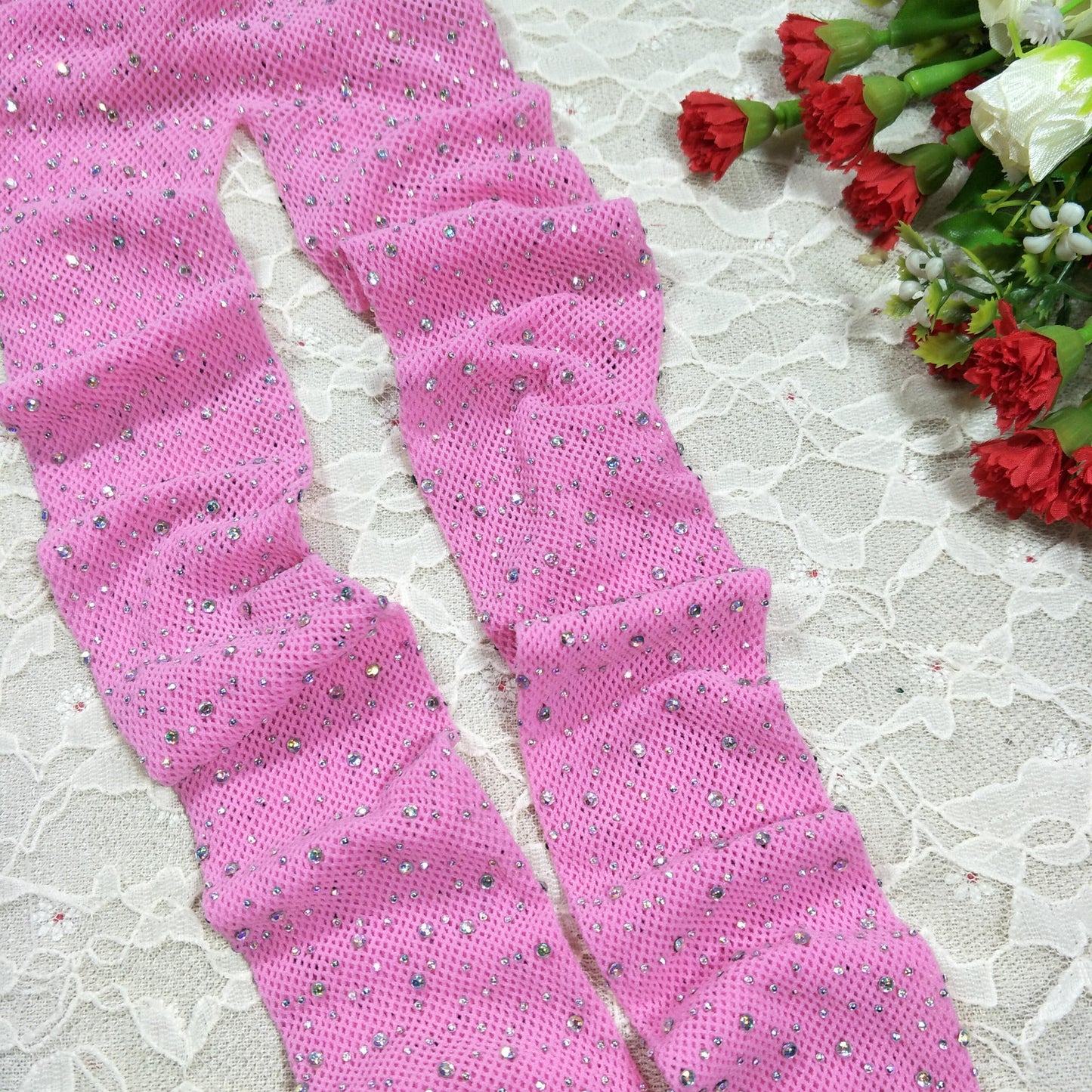 Sexy hot drill net socks, fishnet socks with drill mesh women's pantyhose sex hollow socks