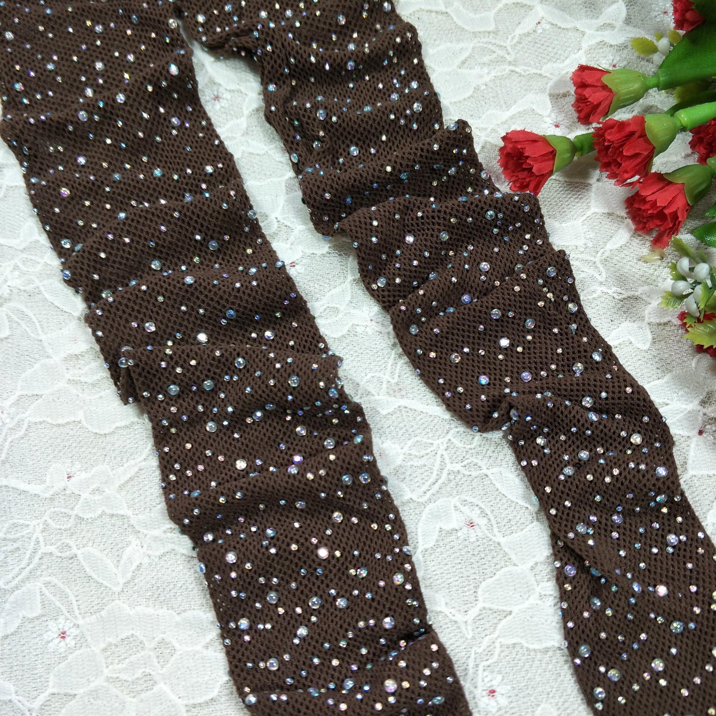 Sexy hot drill net socks, fishnet socks with drill mesh women's pantyhose sex hollow socks