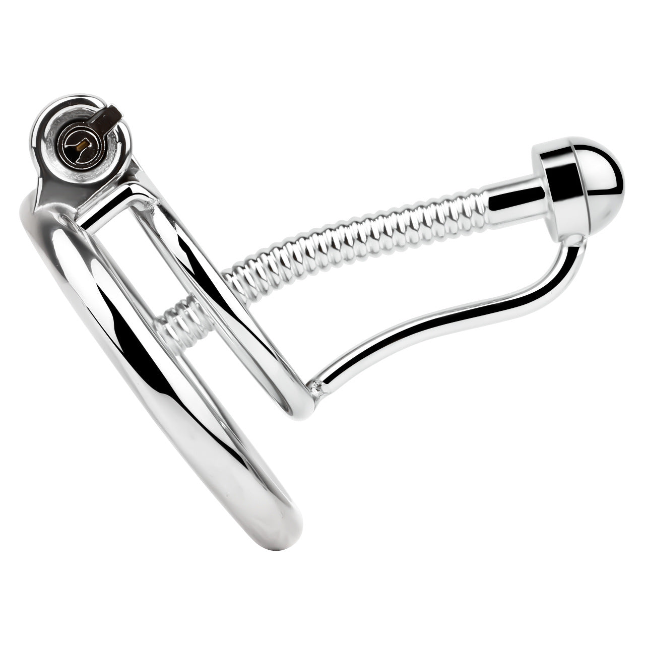 FRRK-238Metal Stainless Steel Horse Eye Rod Anti-Escape Chastity Lock with Urination Catheter for Men