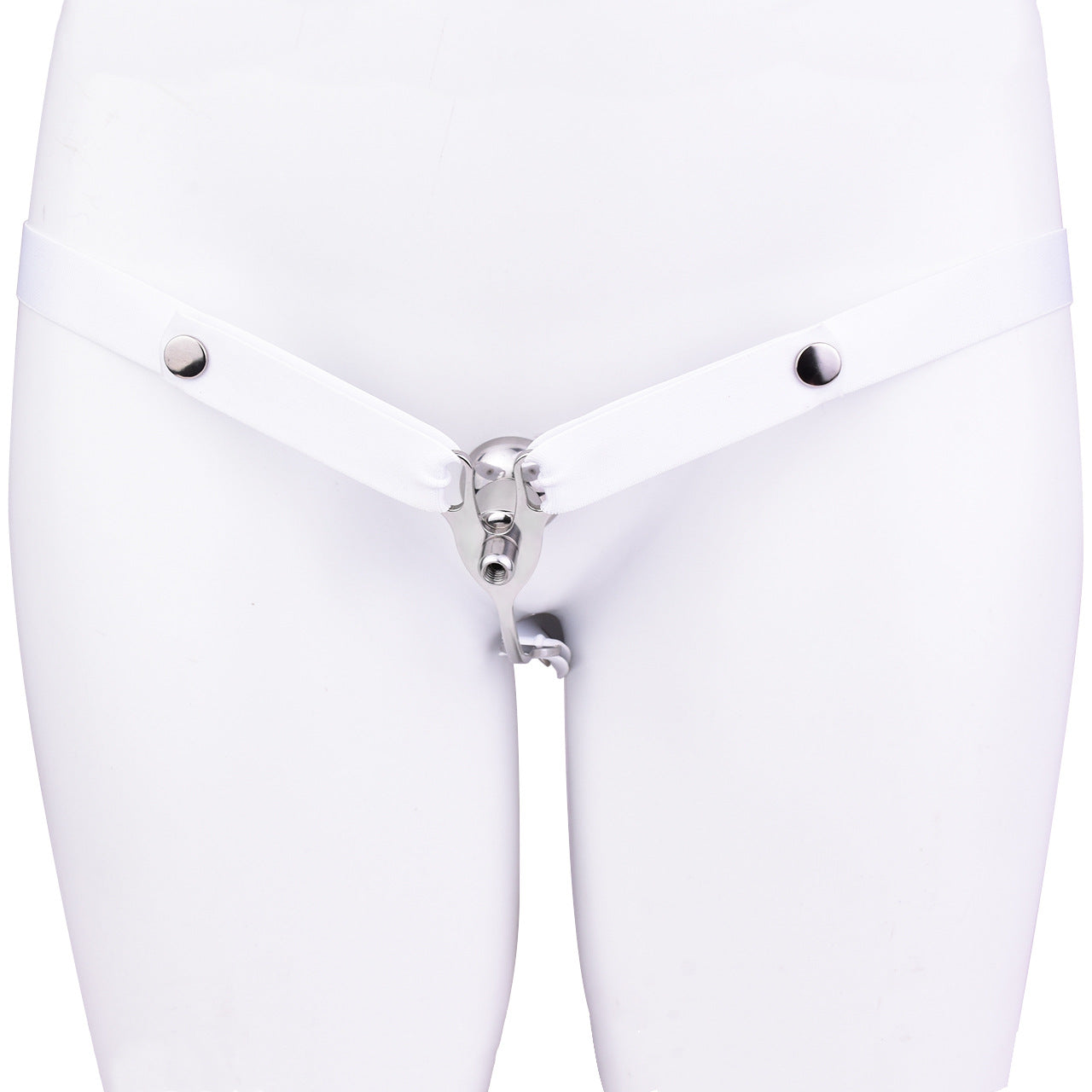 FRRK Imitation Penis Cage Metal Flat Chastity Lock Male Transvestite Penis Compression Restraint Curved Hook Patch Type Pot Lid Lock