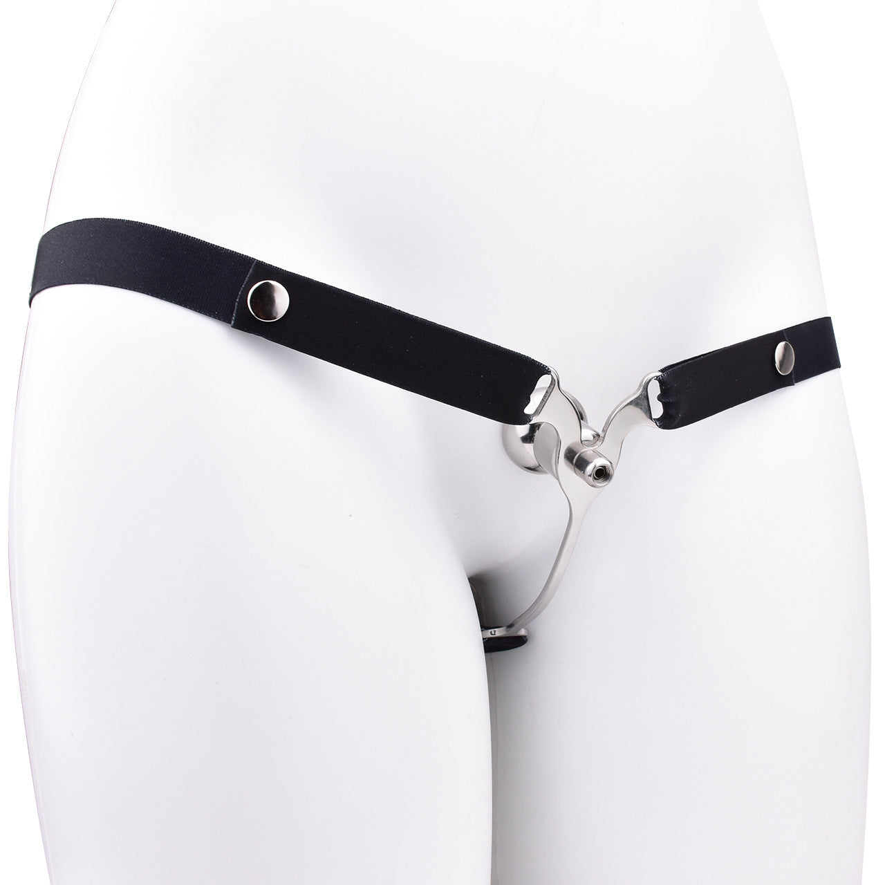 FRRK Imitation Penis Cage Metal Flat Chastity Lock Male Transvestite Penis Compression Restraint Curved Hook Patch Type Pot Lid Lock