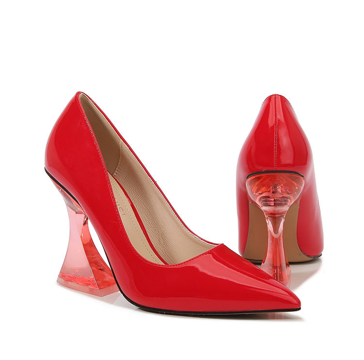 European and American Transparent Crystal sissy White-collar Elegant Women's Shoes