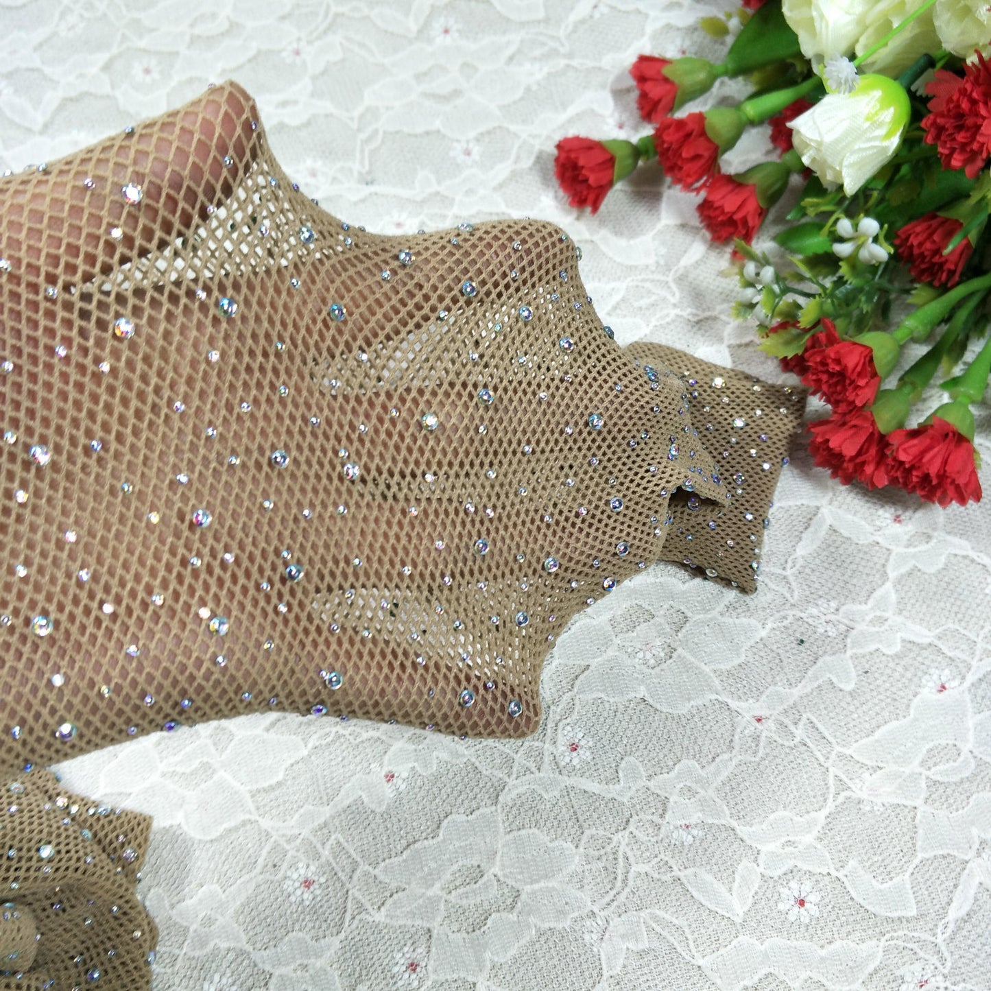 Sexy hot drill net socks, fishnet socks with drill mesh women's pantyhose sex hollow socks