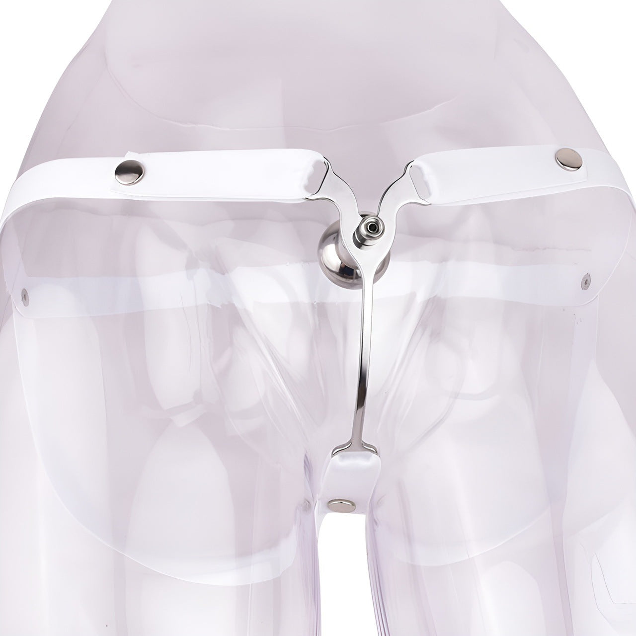 FRRK Imitation Penis Cage Metal Flat Chastity Lock Male Transvestite Penis Compression Restraint Curved Hook Patch Type Pot Lid Lock