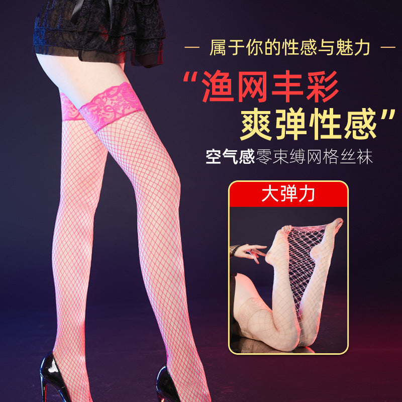 Sexy Fishnet Stockings Silk Stockings Women Sexy Black Silk Stockings Women Long Thin Mesh Sheer Temptation Fishnet Stockings No-Slip Stockings