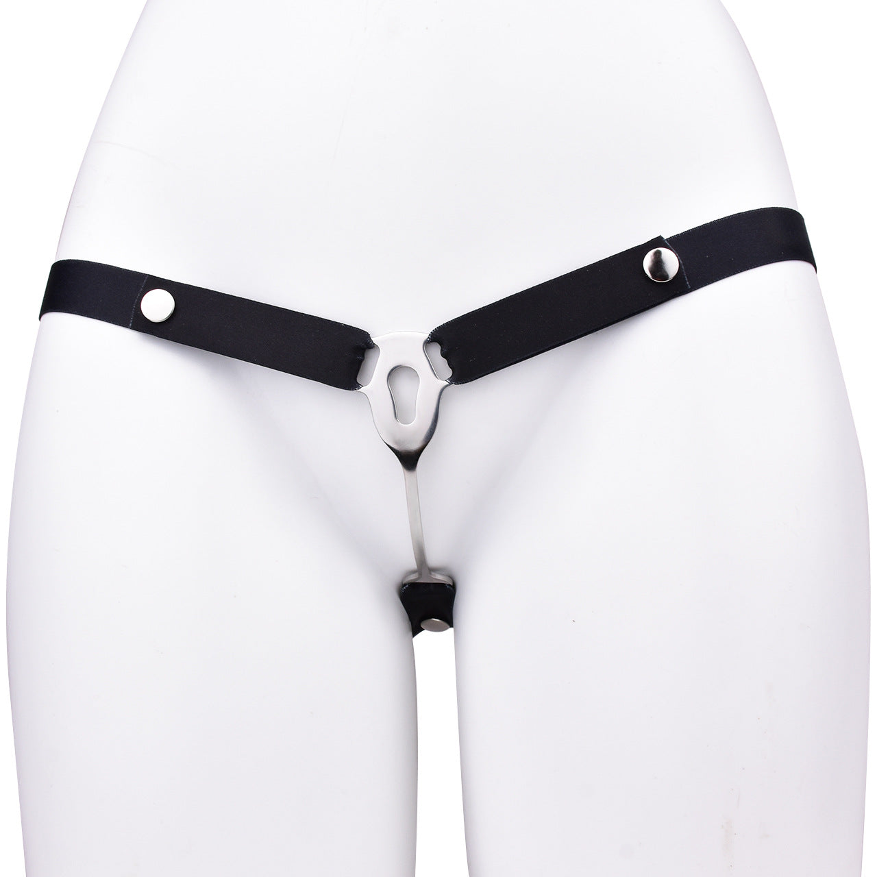 FRRK Imitation Penis Cage Metal Flat Chastity Lock Male Transvestite Penis Compression Restraint Curved Hook Patch Type Pot Lid Lock