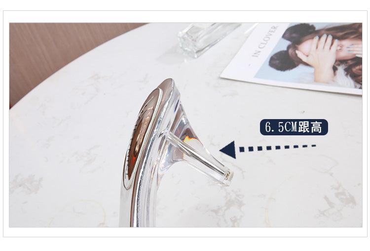 Korean Style sissy Crystal Heel Mid-Heel High Heel Sandals Southeast Asia Vietnam Huidong Shoes Factory
