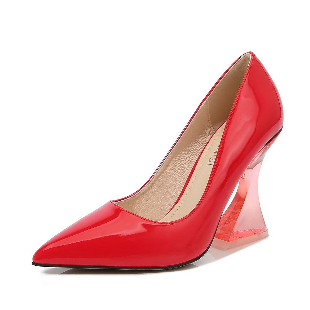 European and American Transparent Crystal sissy White-collar Elegant Women's Shoes