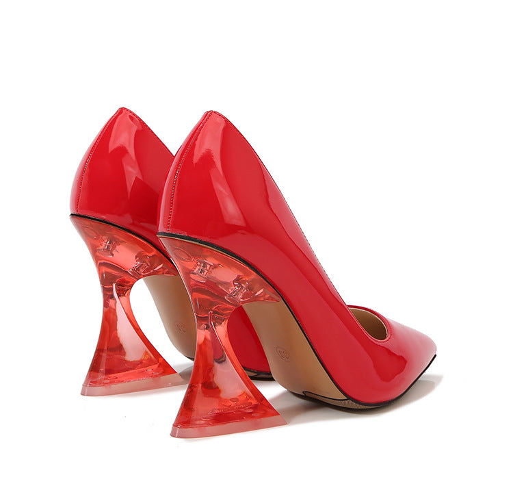 European and American Transparent Crystal sissy White-collar Elegant Women's Shoes
