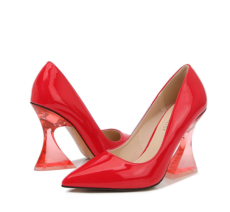 European and American Transparent Crystal sissy White-collar Elegant Women's Shoes