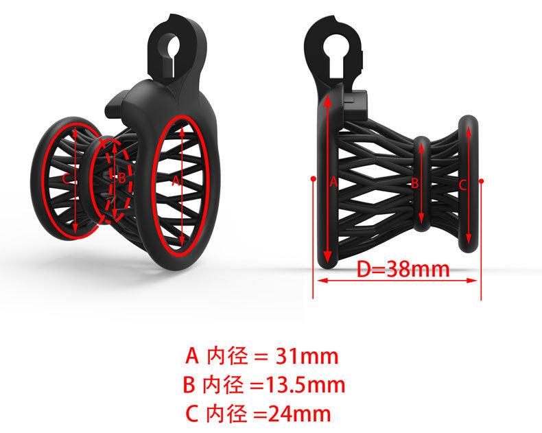JSSMATE Nylon Negative Small Waist Fish Basket Chastity Lock Chastity Device