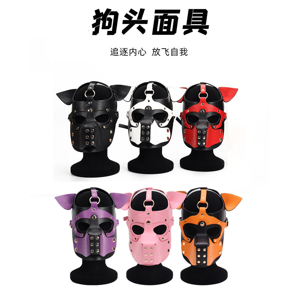 New sissy Adult Face Mask Sex Toys SM Alternative Toy Role Play Flirting Dog Head Mask Headgear