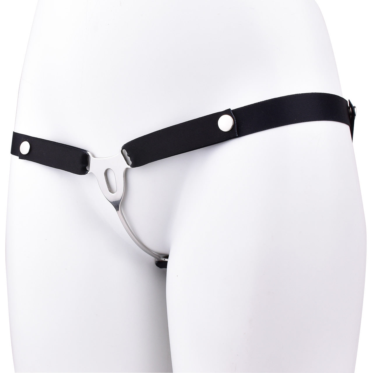FRRK Imitation Penis Cage Metal Flat Chastity Lock Male Transvestite Penis Compression Restraint Curved Hook Patch Type Pot Lid Lock