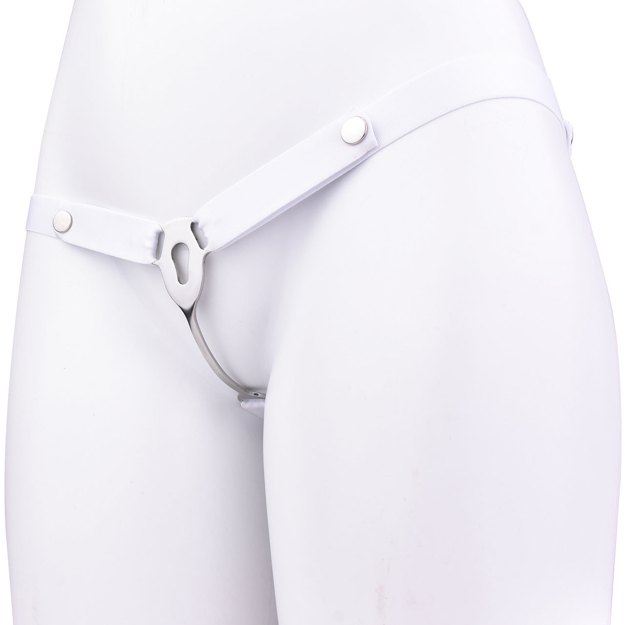 FRRK Imitation Penis Cage Metal Flat Chastity Lock Male Transvestite Penis Compression Restraint Curved Hook Patch Type Pot Lid Lock