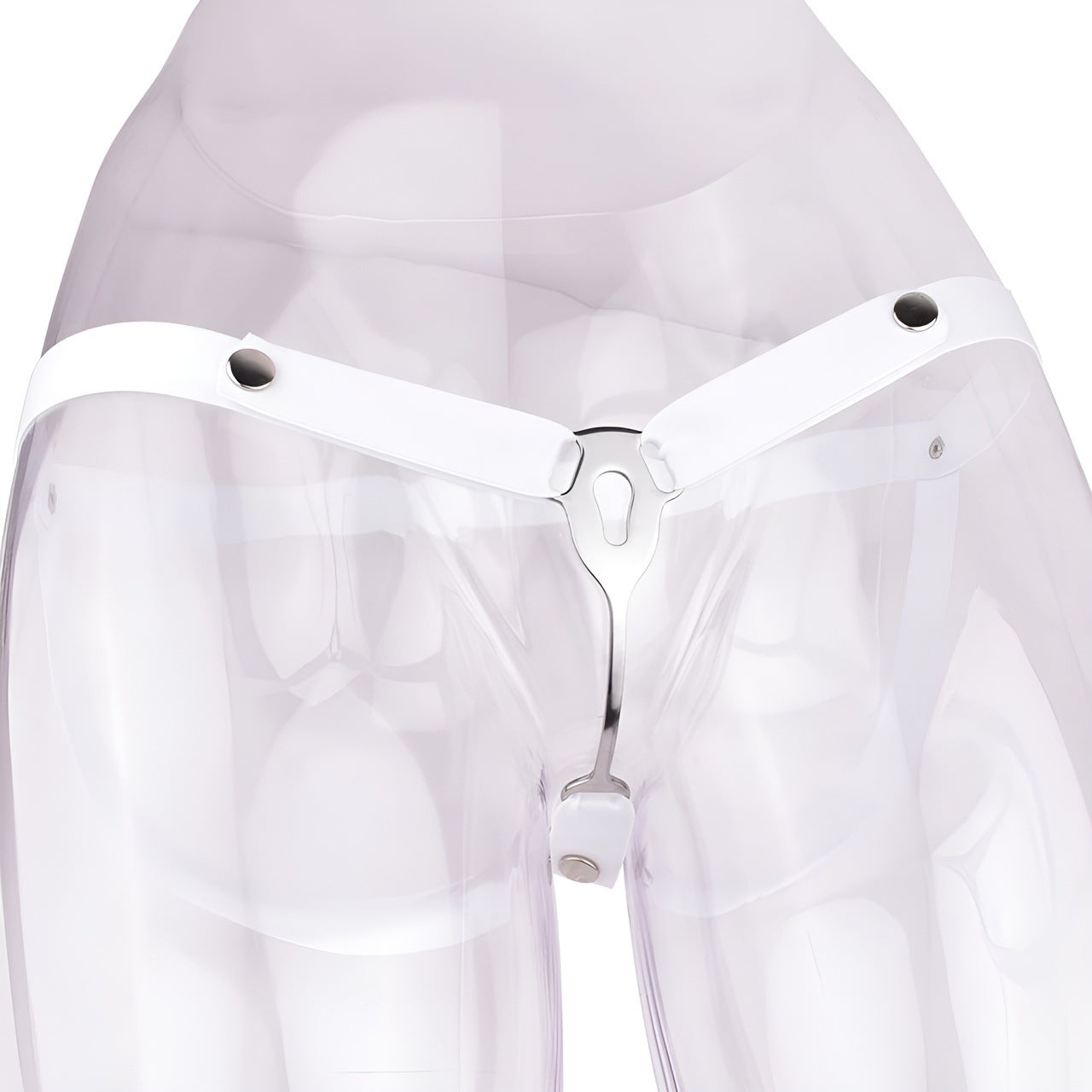 FRRK Imitation Penis Cage Metal Flat Chastity Lock Male Transvestite Penis Compression Restraint Curved Hook Patch Type Pot Lid Lock