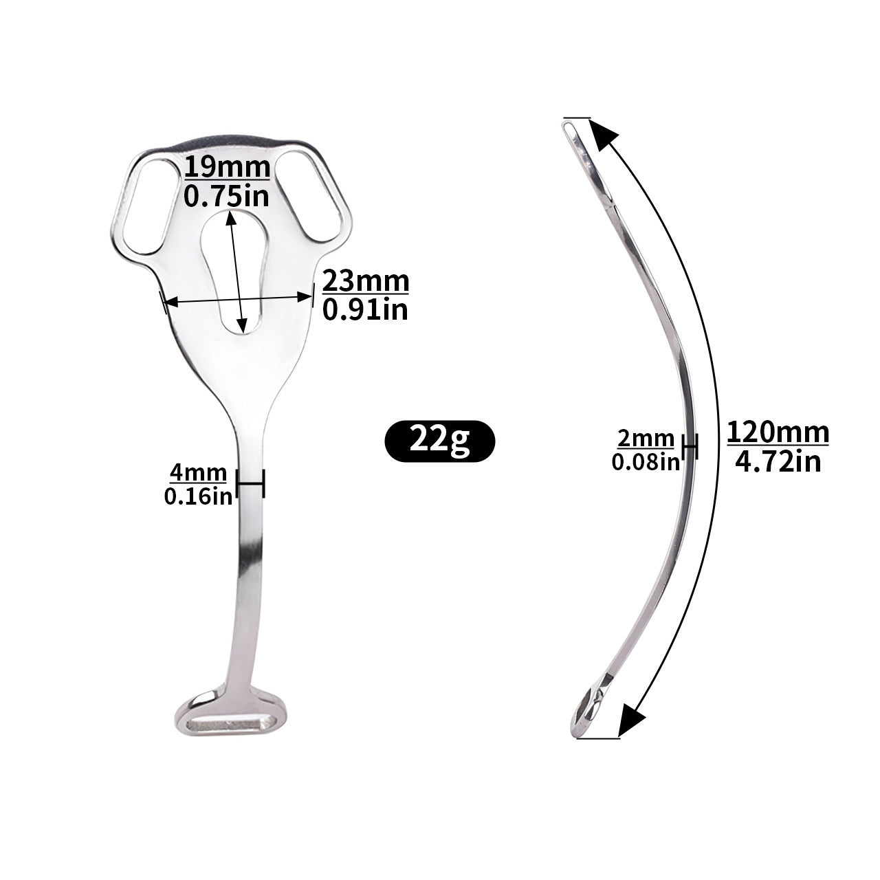 FRRK Imitation Penis Cage Metal Flat Chastity Lock Male Transvestite Penis Compression Restraint Curved Hook Patch Type Pot Lid Lock