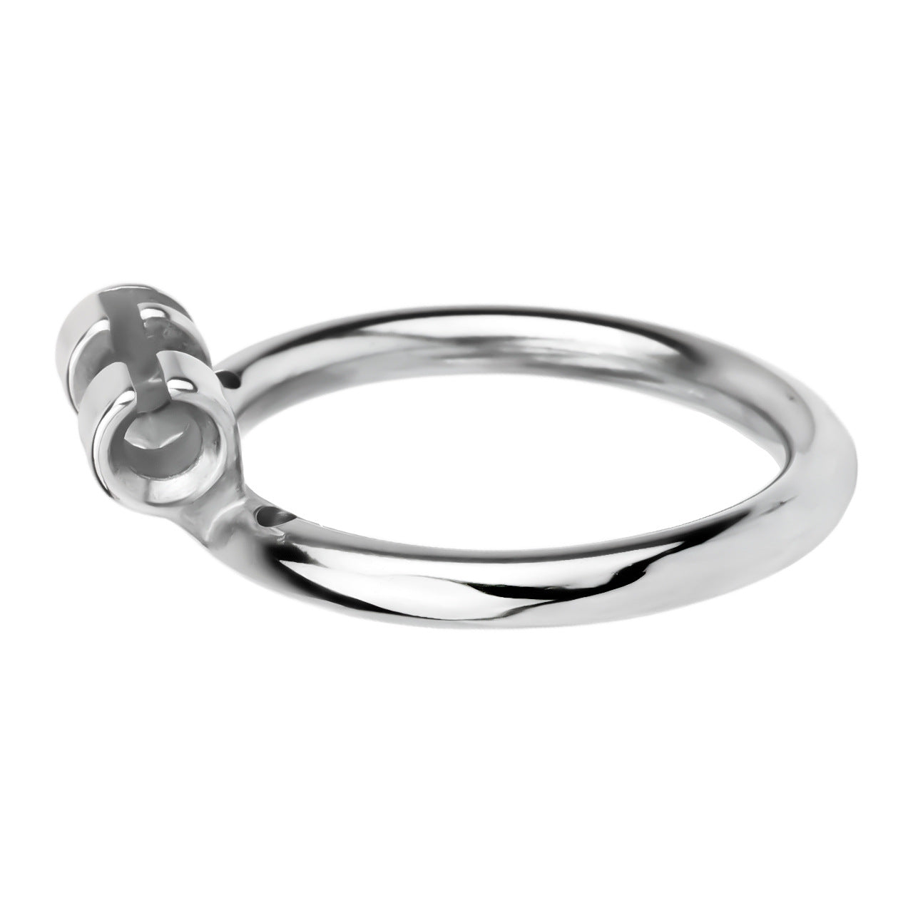 FRRK-238Metal Stainless Steel Horse Eye Rod Anti-Escape Chastity Lock with Urination Catheter for Men