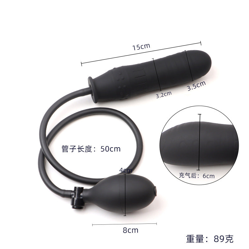 Inflatable Anal Plug Male Sex Toy Anal Masturbation Supplies Outdoor Chrysanthemum Anal Silicone Back Chamber Development Anal Expander