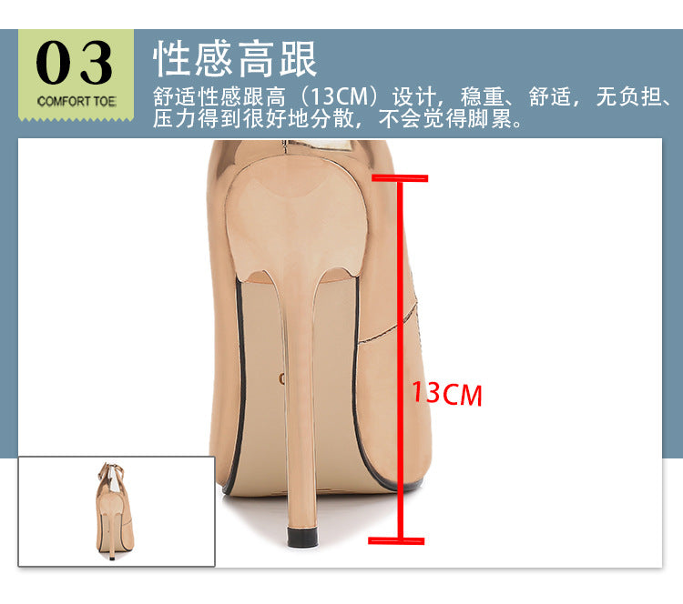 Europe and America sissy Professional Pointed Toe Large Size Heels Thin Heel Model Host Single Shoes Women AliExpress Fashion