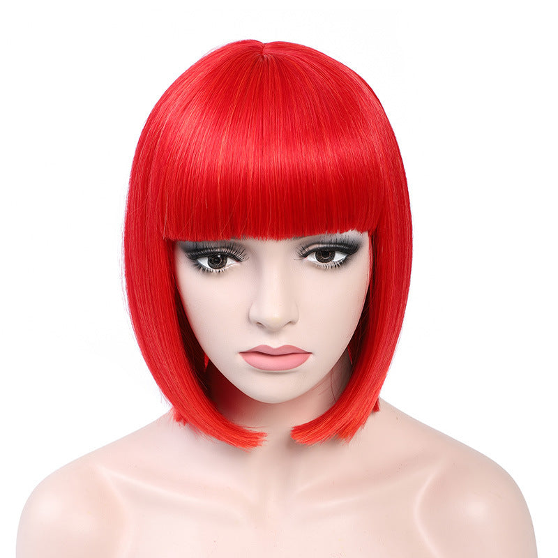 Xuchang Wig Cross-Border Amazon Foreign Trade Fashion European and American Bob Wig Full Head Set wigs Short Straight Hair