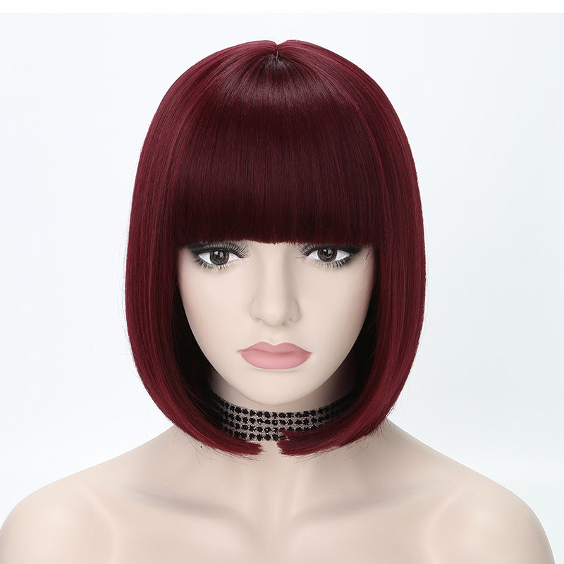 Xuchang Wig Cross-Border Amazon Foreign Trade Fashion European and American Bob Wig Full Head Set wigs Short Straight Hair