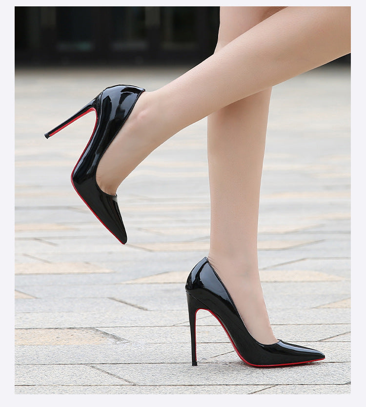 European and American Plus Size Pointed Toe12cm sissy High Heels Stiletto