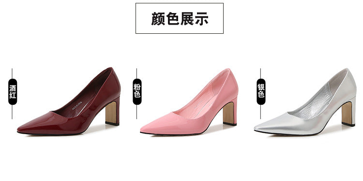 French Style Socialite Women's Single Shoes sissy Summer New Style Shallow Mouth Chunky Heel Women's Shoes High-End Elegant Versatile Mid-Heel Shoes
