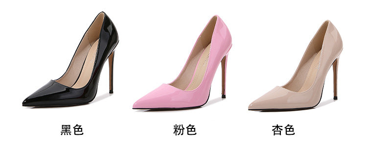 European and American Plus Size Pointed Toe12cm sissy High Heels Stiletto