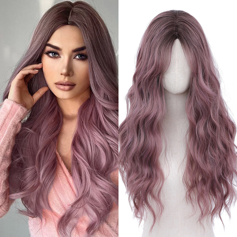 European and American Full Wig Cross-Border Amazon Women's Long Curly Water Wave Eight-Character Bangs lolita Wig Export