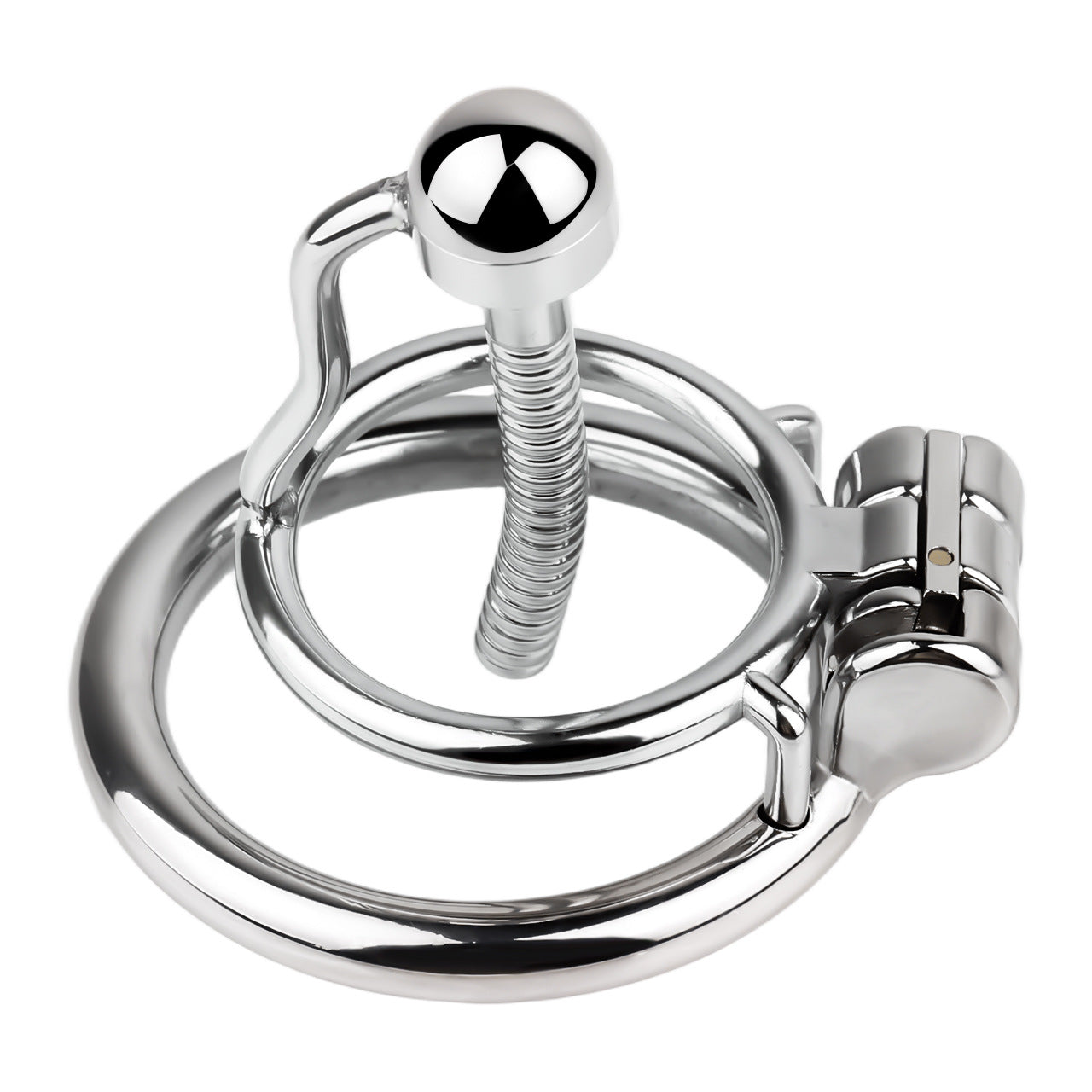 FRRK-238Metal Stainless Steel Horse Eye Rod Anti-Escape Chastity Lock with Urination Catheter for Men