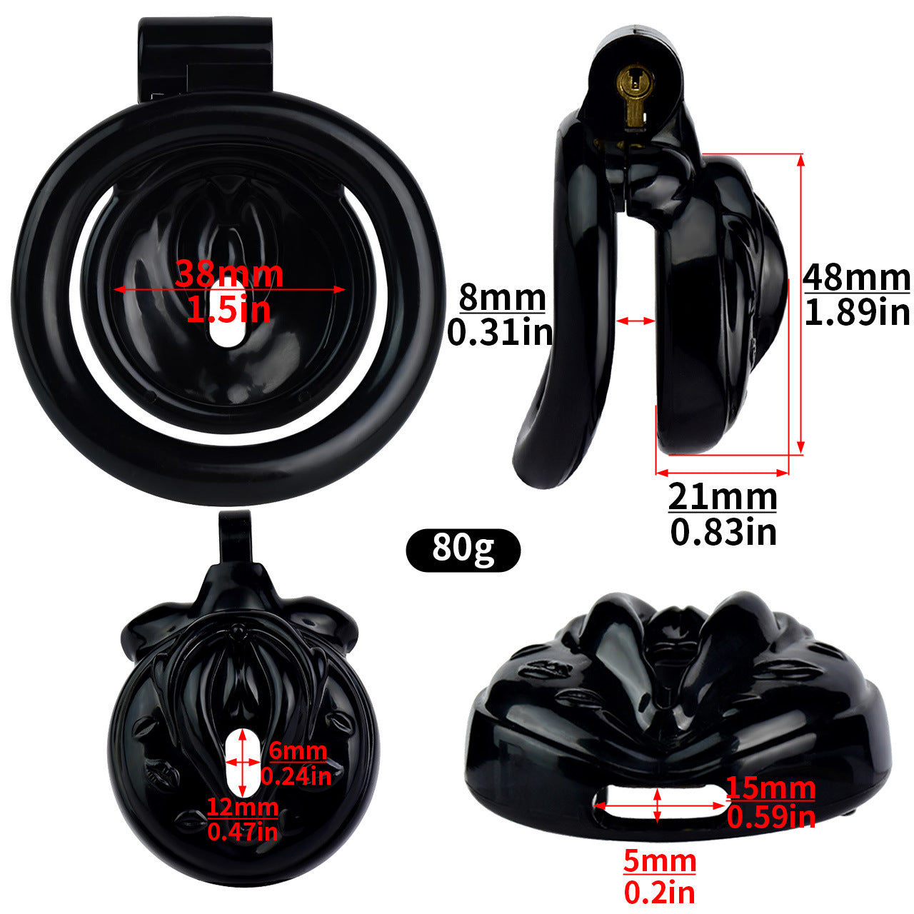 FRRK-3212Transvestite Pink Wearing Chastity Lock ABS Resin CB Bird Cage Miniature Lock Elastic Belt Set