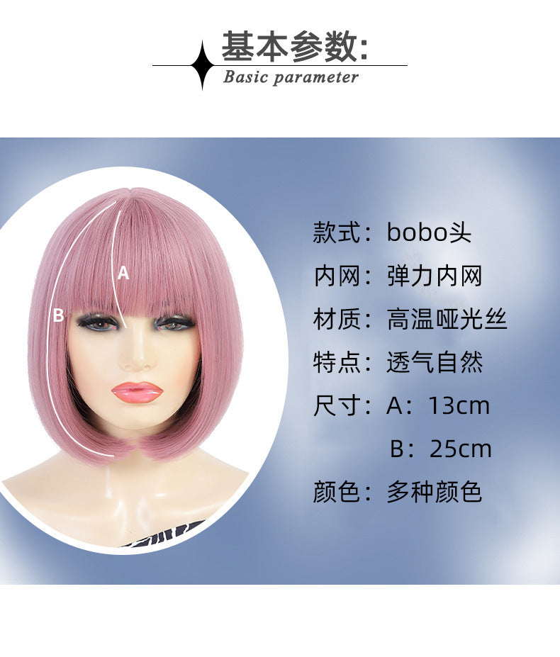 Xuchang Wig Cross-Border Amazon Foreign Trade Fashion European and American Bob Wig Full Head Set wigs Short Straight Hair