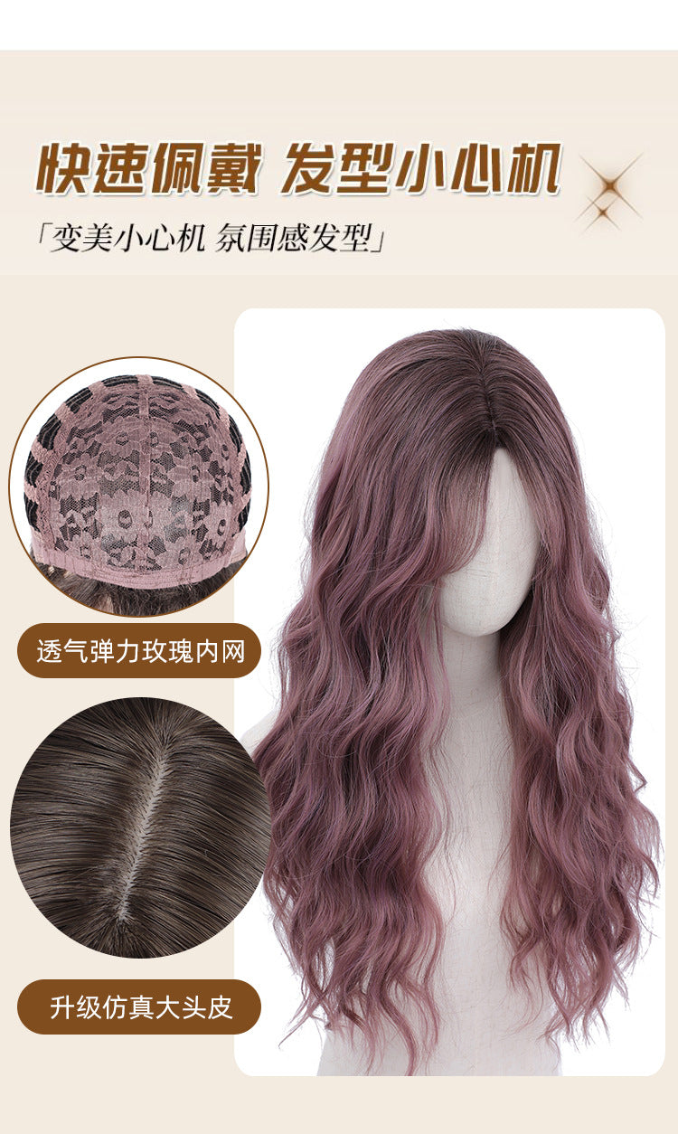 European and American Full Wig Cross-Border Amazon Women's Long Curly Water Wave Eight-Character Bangs lolita Wig Export