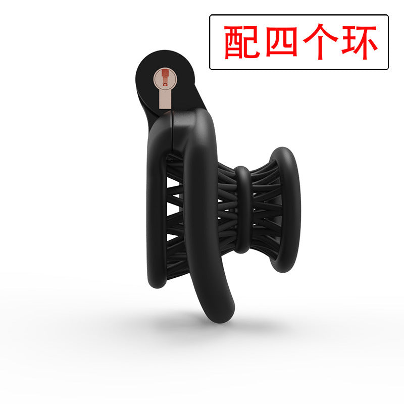 JSSMATE Nylon Negative Small Waist Fish Basket Chastity Lock Chastity Device