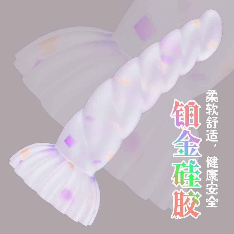 Japanese Style Women's Luminous Crystal Braided Irregular Anal Plug sm Sexy Adult Products Back Court Wear Jelly Dildo