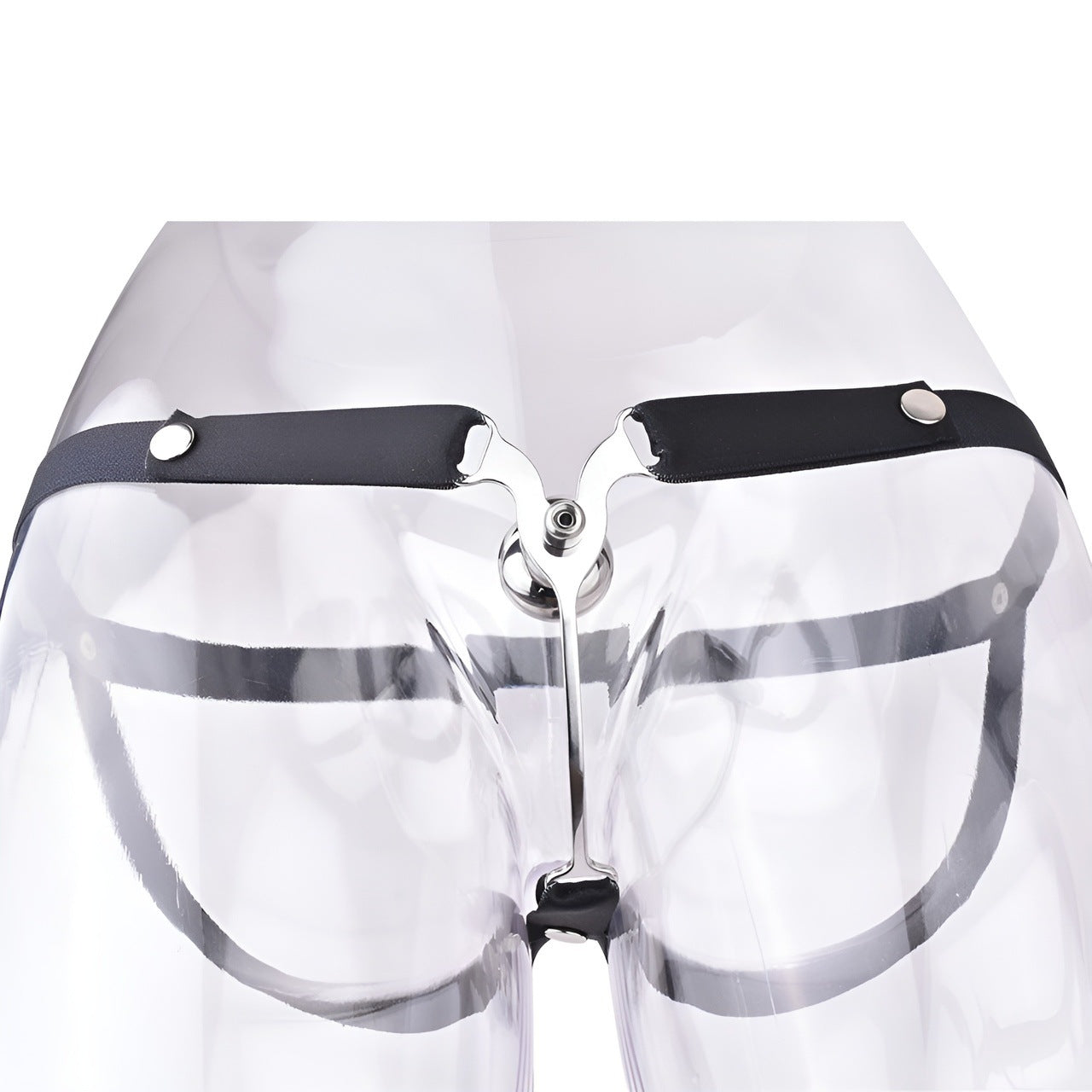 FRRK Imitation Penis Cage Metal Flat Chastity Lock Male Transvestite Penis Compression Restraint Curved Hook Patch Type Pot Lid Lock
